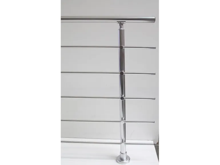 Dieda Geländerset Aluminium Eloxiert waagerechte Rundstäbe 100 cm x 150 cm