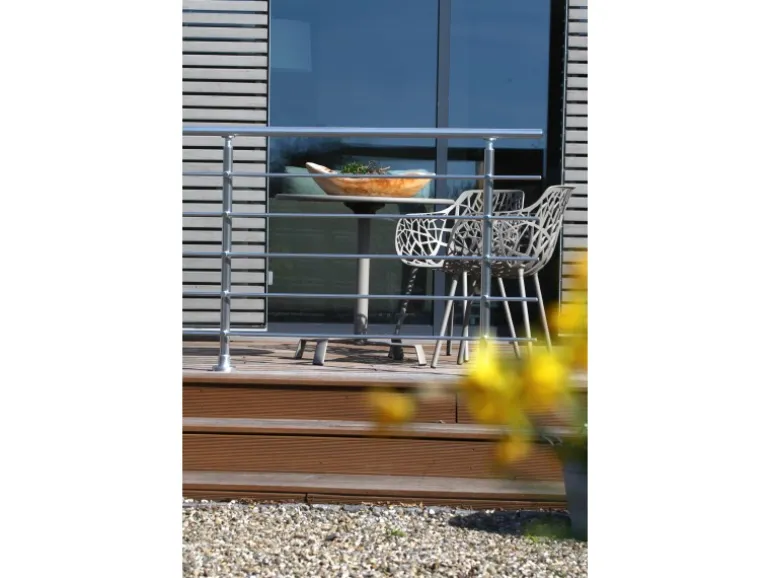 Dieda Geländerset Aluminium Eloxiert waagerechte Rundstäbe 100 cm x 150 cm