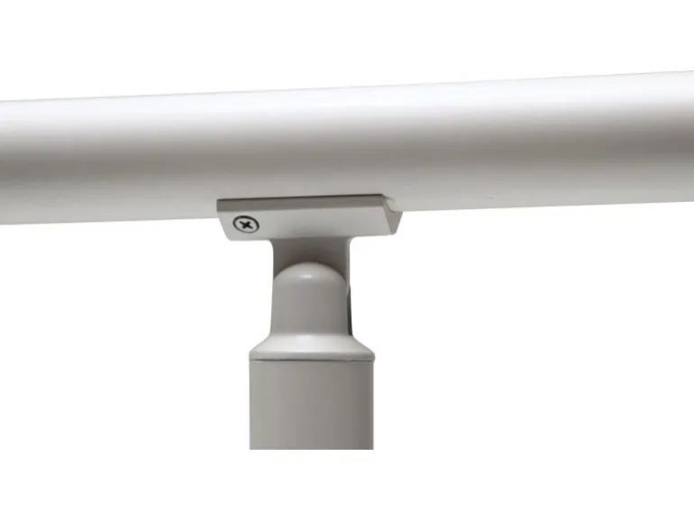 Dieda Geländerset Aluminium Weiß waagerechte Rundstäbe 120 cm x 150 cm