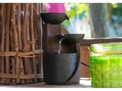 Dobar Zimmerbrunnen Kaskade in Steinoptik mit Deko-Steinen und 3 Stufen