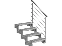 DOLLE Außentreppe Gardentop 4 Gitterroststufen 100 cm inkl. Geländer