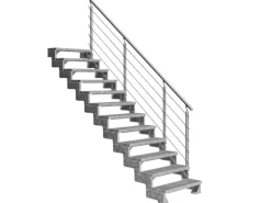 Dolle Außentreppe Gardentop 12 Gitterroststufen 100 cm + Prova-Geländer