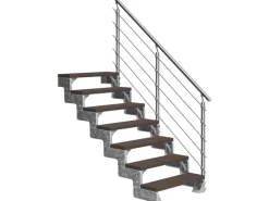 Dolle Außentreppe Gardentop 7 TRIMAX-Stufen 100 cm Dunkelbraun + Geländer