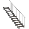 Dolle Außentreppe Gardentop 14 Trimax-Stufen 100 cm Dunkelbraun + Alu-Geländer