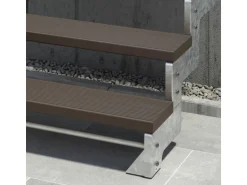 Dolle Außentreppe Gardentop 10 Trimax-Stufen 100 cm Dunkelbraun + Alu-Geländer