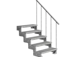 Dolle Außentreppe Gardentop 5 Gitterroststufen 80 cm inkl. Geländer