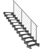 Dolle Außentreppe Gardentop 14 Trimax-Stufen 80 cm Anthrazit + Prova-Geländer