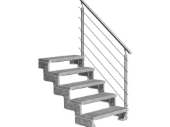 Dolle Außentreppe Gardentop 5 Gitterroststufen 80 cm inkl. Geländer