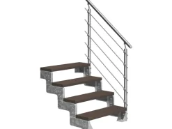 Dolle Außentreppe Gardentop 4 TRIMAX-Stufen 100 cm Dunkelbraun + Geländer