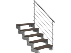 Dolle Außentreppe Gardentop 5 TRIMAX-Stufen 100 cm Dunkelbraun + Geländer