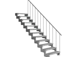 Dolle Außentreppe Gardentop 13 Gitterroststufen 80 cm + Alu-Geländer