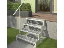 Dolle Außentreppe Gardentop 3 Gitterroststufen 100 cm inkl. Geländer
