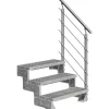 DOLLE Außentreppe Gardentop 3 Gitterroststufen 100 cm inkl. Geländer