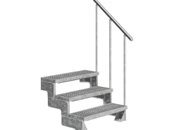 Dolle Außentreppe Gardentop 3 Gitterroststufen 80 cm inkl. Geländer