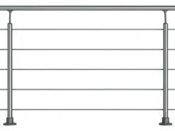 Dolle Geländer-Komplettset 150 cm Bodenmontage Aluminium