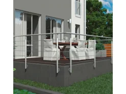 Dolle Geländer-Komplettset 150 cm Wandmontage Aluminium