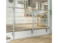 Dolle Geländer-Komplettset 150 cm Wandmontage Aluminium