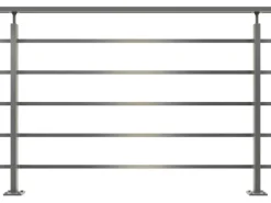 Dolle Geländerset Aluminium Eckig für Bodenmontage 150 cm