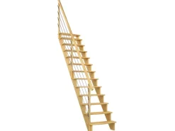 Dolle Raumspartreppe Lyon Kiefer Edelstahlrohrgeländer 65 cm gerade FSC®