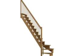Dolle Raumspartreppe Lyon Eiche Holzgeländer 65 cm 1/4-gewendelt U/L FSC®