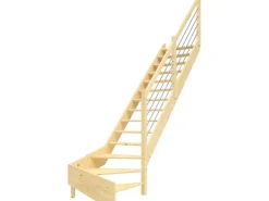 Dolle Raumspartreppe Paris 1/4-gew. Rechts FichteEdelstahlgeländer FSC