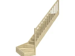 Dolle Raumspartreppe Paris 1/4-gew. Rechts Setzstufe Fichte R-Geländer FSC®