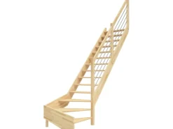 Dolle Raumspartreppe Paris 1/4-gew. Rechts Buche lackiert E-Geländer FSC®