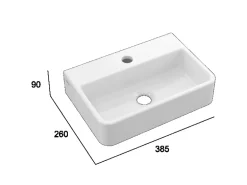 Domberg Waschbecken DB2006 38,5 cm x 26 cm Weiß