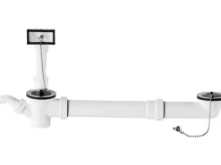 Doppelspüle Ab- und Überlaufgarnitur 47,8 mm (G1 1/2) Weiß