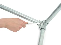 Dreiweg-Eckstück 90° Silber verzinkt für Stahlrohr Ø 2,7 cm