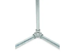 Dreiweg-Eckstück 90° Silber verzinkt für Stahlrohr Ø 2,7 cm