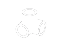 Dreiweg-Eckstück 90° Silber verzinkt für Stahlrohr Ø 2,7 cm