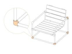 Dreiweg-Eckstück 90° Silber verzinkt für Stahlrohr Ø 2,7 cm