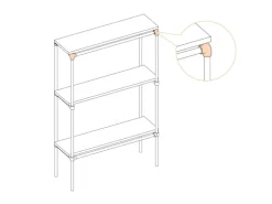 Dreiweg-Eckstück 90° Silber verzinkt für Stahlrohr Ø 2,7 cm