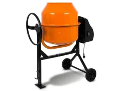 EBERTH Betonmischer 140L Elektrisch Mobil, 550W Motor, Gestell aus Stahl, Trommel Schwenkbar