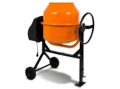 EBERTH Betonmischer 140L Elektrisch Mobil, 550W Motor, Gestell aus Stahl, Trommel Schwenkbar
