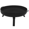 ECD Germany Feuerschale 60x27 cm mit 3 Klappbaren Füßen für den Garten aus Stahl