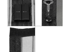 ECD Germany Fliegengitter Tür Insektenschutz Schwarz 100 x 210 cm Klebmontage