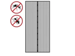 ECD Germany Fliegengitter Tür Insektenschutz Schwarz 100 x 210 cm Klebmontage