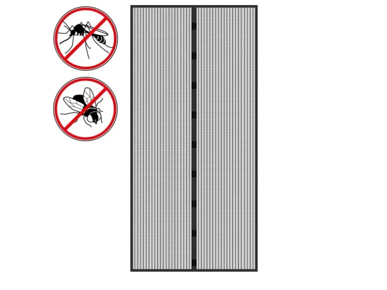 ECD Germany Fliegengitter Tür Insektenschutz Schwarz 100 x 210 cm Klebmontage