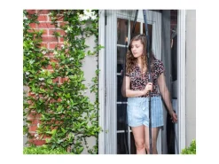 ECD Germany Fliegengitter Tür Insektenschutz Schwarz 100 x 210 cm Klebmontage