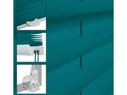 ECD Germany Plissee Klemmfix ohne Bohren 100 x 200cm Petrol Blickdicht Faltrollo