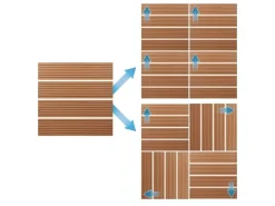 ECD Germany WPC Terrassenfliesen 30x30 cm 11Er Spar Set Hellbraun in Holzoptik