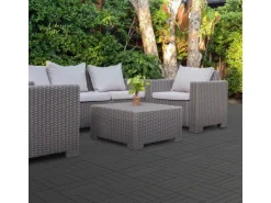 ECD Germany WPC Terrassenfliesen 30x30 cm 55er Spar Set Anthrazit in Holzoptik