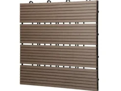 ECD Germany WPC Terrassenfliesen 30x30 cm 55er Spar Set Dunkelbraun in Holzoptik