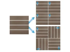 ECD Germany WPC Terrassenfliesen 30x30 cm 55er Spar Set Dunkelbraun in Holzoptik