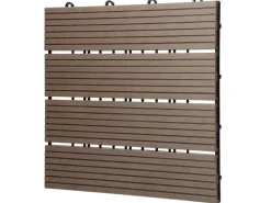 ECD Germany WPC Terrassenfliesen 30x30cm 11Er Spar Set Dunkelbraun in Holzoptik