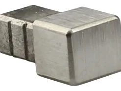 Ecke Quadrat-Abschlussprofil Edelstahl gebürstet 12,5 mm (2 Stk.)