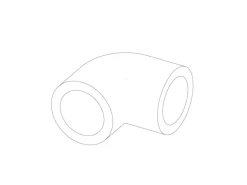 Eckstück 90° Silber verzinkt für Stahlrohr Ø 2,7 cm