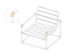 Eckstück 90° Silber verzinkt für Stahlrohr Ø 2,7 cm